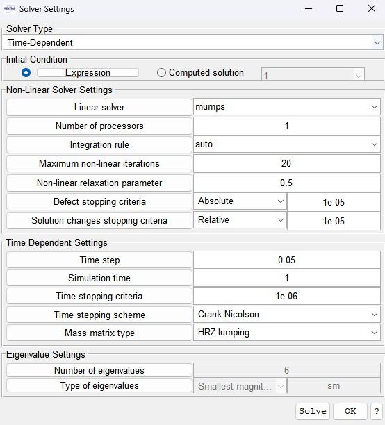 Solver Settings