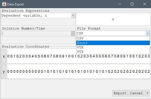 featool multiphysics - data export